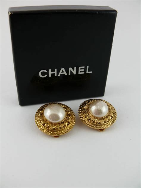 vintage chanel earrings clip on|vintage faux chanel earrings.